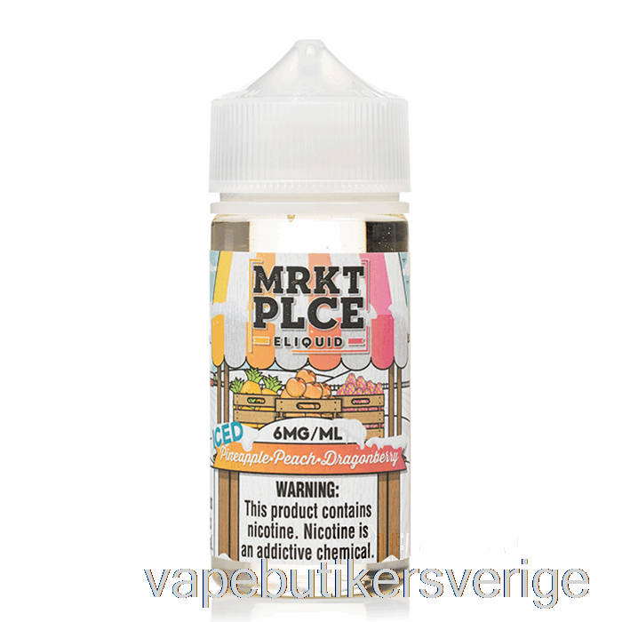 Vape Sverige Is Ananas Persika Dragonbär - Mrkt Plce - 100ml 3mg